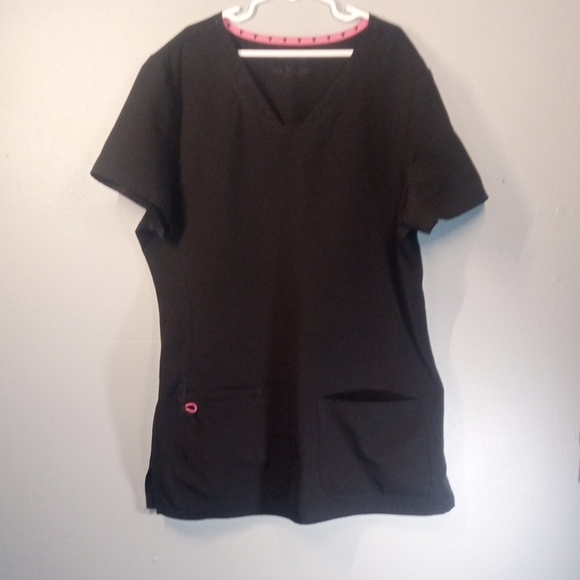 Heart Soul Tops - Heart Soul Black Women's Short Sleeve V-neck Scrub Top Size SP